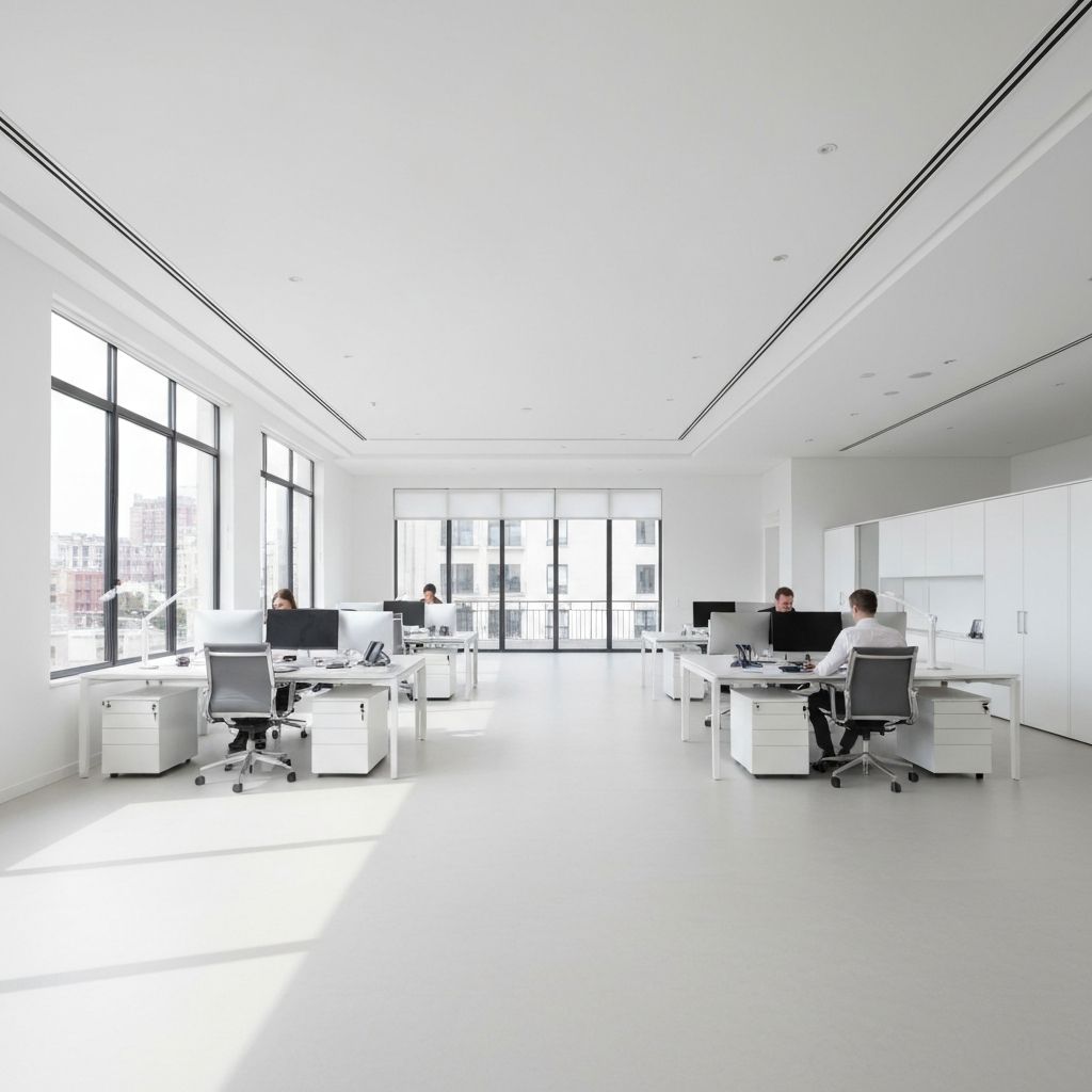 Elegant modern office environment with professionals working